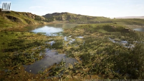 【UE】MW 草甸湿地景观  MW Meadow Wetlands Landscape