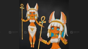 动漫风格角色巴斯蒂娜 Bastina - Anime Npr Model