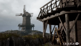 【UE】中世纪风车及其内部装饰（含中世纪乡村风车、中世纪风景元素）Medieval Windmill with interiors (Medieval Rural Windmill, Medieval Landscape)