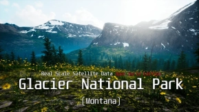 【UE】景观 冰川国家公园 - 真实比例卫星数据  Landscape  Glacier National Park - Real Scale Satellite Data