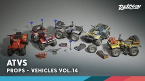 【UE】载具系列第14卷 - 全地形车（低多边形）  Vehicles VOL.14- ATV Vehicles (Low Poly)