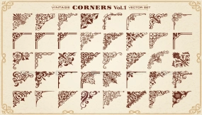 复古金箔花纹边框分割线PNG透明背景AI素材