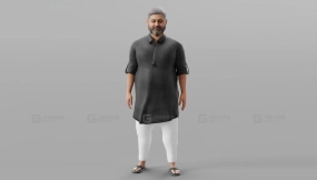 身着库尔塔的动画巴基斯坦男子-Animated Pakistani Man In Kurta