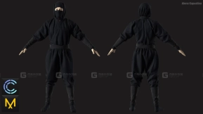 日本刺客忍者面罩衣服裤子 Ninja Marvelous Designer project
