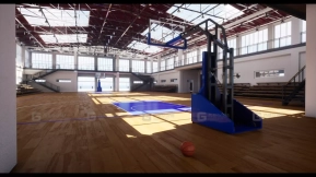 学校篮球场低多边形 - School Basketball Court Low-poly