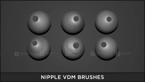 6款女性胸部乳房乳头笔刷+贴图 ZBrush Perfect Nipple Brush