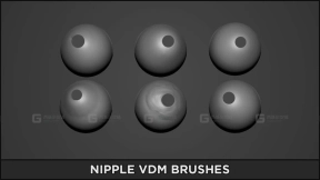 6款女性胸部乳房乳头笔刷+贴图 ZBrush Perfect Nipple Brush