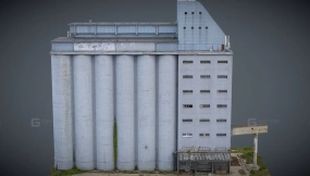 大型蓝色混凝土筒仓 Big blue Concrete Silo