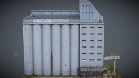 大型蓝色混凝土筒仓 Big blue Concrete Silo