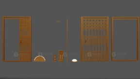 电梯老式闸门电梯带材质FBX格式 Elevator Old Style Gate Elevator With Material FBX Format