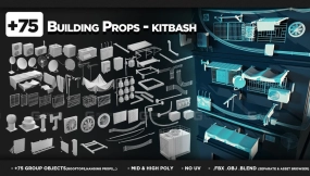 75个建筑道具模型vol.6 +75 Building Props - KITBASH - VOL 06