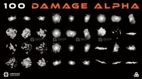 【贴图】100张墙面裂纹贴图素材 100 Damage Alpha Vol.01