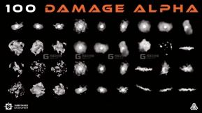 【贴图】100张墙面裂纹贴图素材 100 Damage Alpha Vol.01