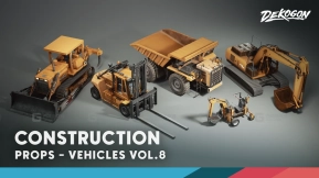 【UE】车辆 VOL.8 - 工程机械（Low Poly） Vehicles VOL.8 - Construction (Low Poly)