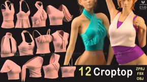 12款女士露脐上衣短袖 12 Crop top