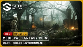 【UE】中世纪奇幻废墟 - 黑暗森林环境  Medieval Fantasy Ruins - Dark Forest Environment