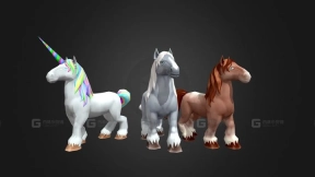 马与独角兽动画合集 - Horses & unicorns animated pack