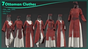7套奥斯曼女性裙子长裙模型 7 female ottoman clothes