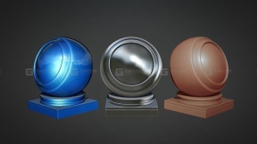 16个zbrush玻璃橡胶金属车漆材质球ZMT格式
