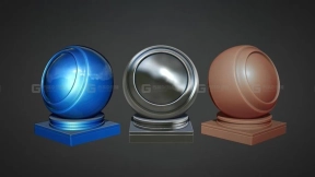 16个zbrush玻璃橡胶金属车漆材质球ZMT格式