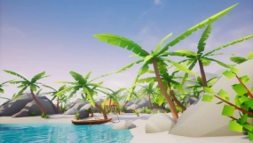 【UE】低多边形风格热带资源包  Lowpoly Style Tropical Pack