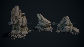 【UE】风格化灰色岩石  Stylized Gray Rock
