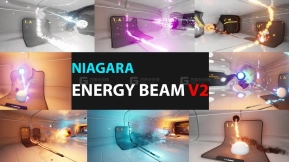 【UE】Niagara能量光束包V2  Niagara Energy Beam Pack V2