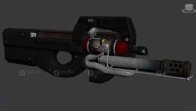 P90火焰喷射器-P90 Flamethrower 3D model