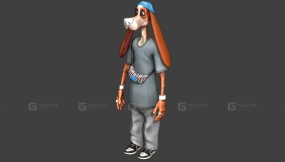 风格化街头服饰狗角色-Stylized Streetwear Dog Character
