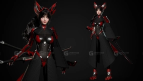 【UE】赛博科幻妖狐女战士刺客  Cosmo Fox Girl   Sci-fi Kitsune