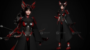 【UE】赛博科幻妖狐女战士刺客  Cosmo Fox Girl   Sci-fi Kitsune