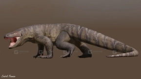 巨蜥恐龙低多边形3D模型  Megalania dinosaur Low-poly 3D model