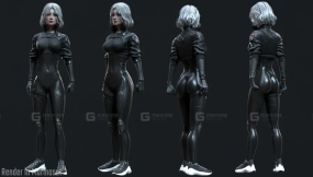 【UE】赛博朋克机械女孩人物角色模型  Cyberpunk Girl 3
