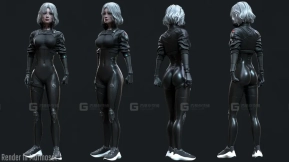 【UE】赛博朋克机械女孩人物角色模型  Cyberpunk Girl 3