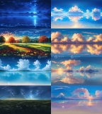 15组卡通动漫天空HDR贴图素材 Anime Sky HDRI Plus