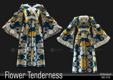 女士花纹长裙连衣裙