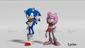 音速小子：音速小子与艾米 Blender 绑定模型  SONIC BOOM – Sonic and Amy Blender Rigs