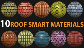 屋顶砖瓦材质预设 10 Roof Smart Materials