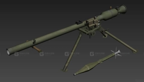 SPG-9火箭筒3D模型-73 - СПГ-9 3D model-73