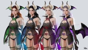 【UE】卡通女性人物角色魅魔劳伦 Succubus Lauren