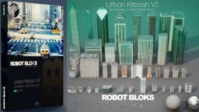 城市建筑楼房3D模型 ROBOT BLOKS Urban Kitbash V1