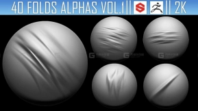 40个布料褶皱折痕Alpha笔刷