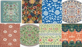 中式传统花纹图案纹样集锦矢量版中国风植物花草纹理背景素材