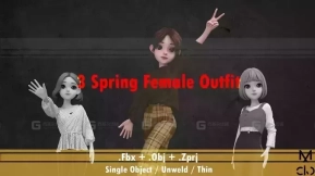 3+春季卡通女装 spring clothing collection for women Vol 2 3D model
