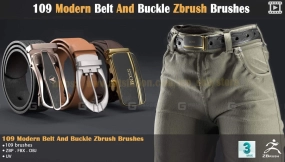 109个皮带腰带模型+笔刷 109 Modern Belt And Buckle Zbrush Brushes