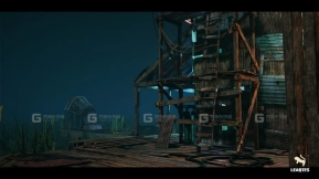 【UE】末日后时代废弃木质生存建筑环境（湿地保护区赛博朋克幻想） Wetland Sanctuary Environment ( Wetland Sanctuary Cyberpunk Cyberpunk Fantasy )