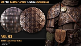 20款无缝PBR皮革装甲纹理（第3卷） - 20 PBR Leather Armor Texture Seamless (Vol 03)