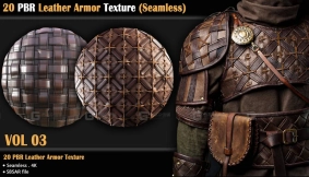 20款无缝PBR皮革装甲纹理（第3卷） - 20 PBR Leather Armor Texture Seamless (Vol 03)