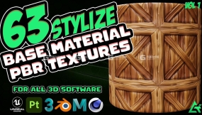 【sbsar】风格化墙面冰块叶子金属地面木头贴图材质预设63 Stylized Base Material +PBR Texture