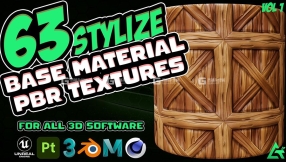 【sbsar】风格化墙面冰块叶子金属地面木头贴图材质预设63 Stylized Base Material +PBR Texture